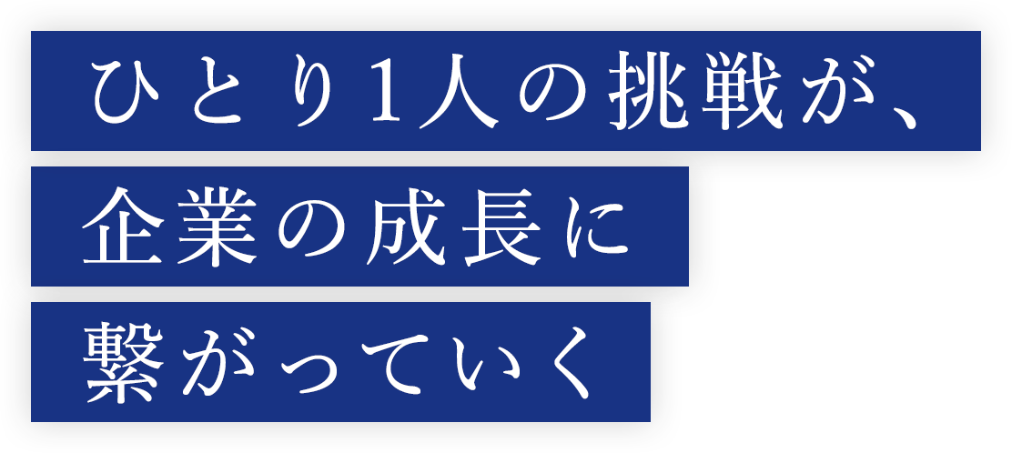 ひとり1人の挑戦が、企業の成長に繋がっていく
